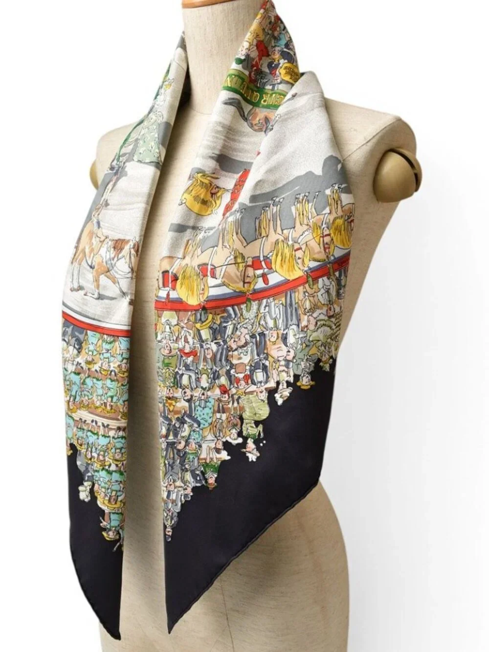 ★SOLD★ Hermes Scarf Carre 90 Cirque Molier Silk 100% Black Multi - Picture 8 of 8